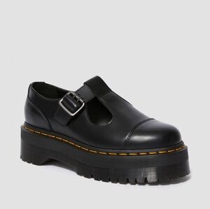 Dr. Martens Bethan polished smooth leather platform shoes